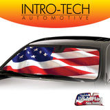 Intro-Tech  Custom Roll Up USA Flag Auto Windshield Sunshade for 19-23 GMC 1500 pickup with sensor