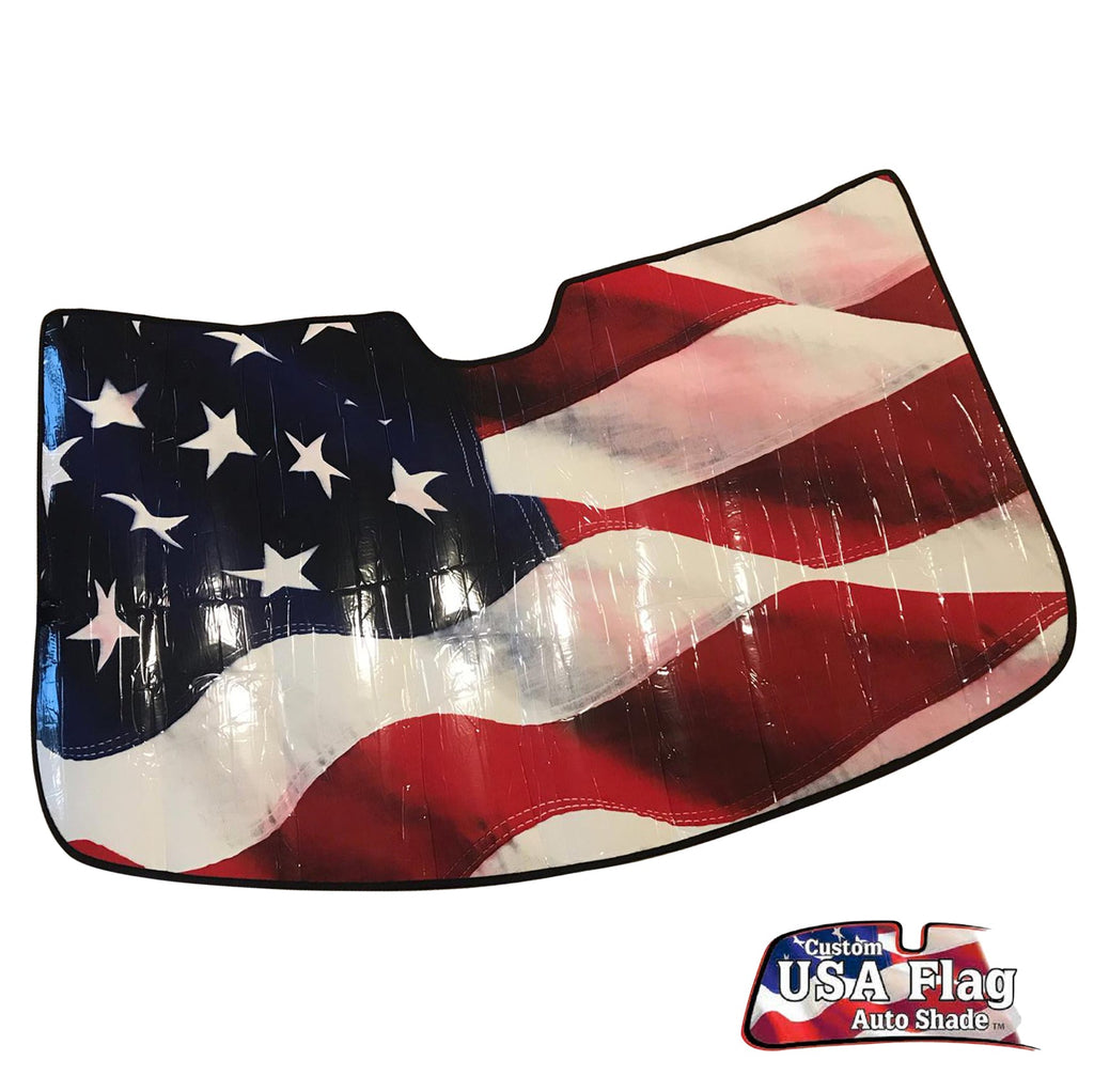 Intro-Tech  Custom Roll Up USA Flag Auto Windshield Sunshade for 19-23 GMC 1500 pickup with sensor